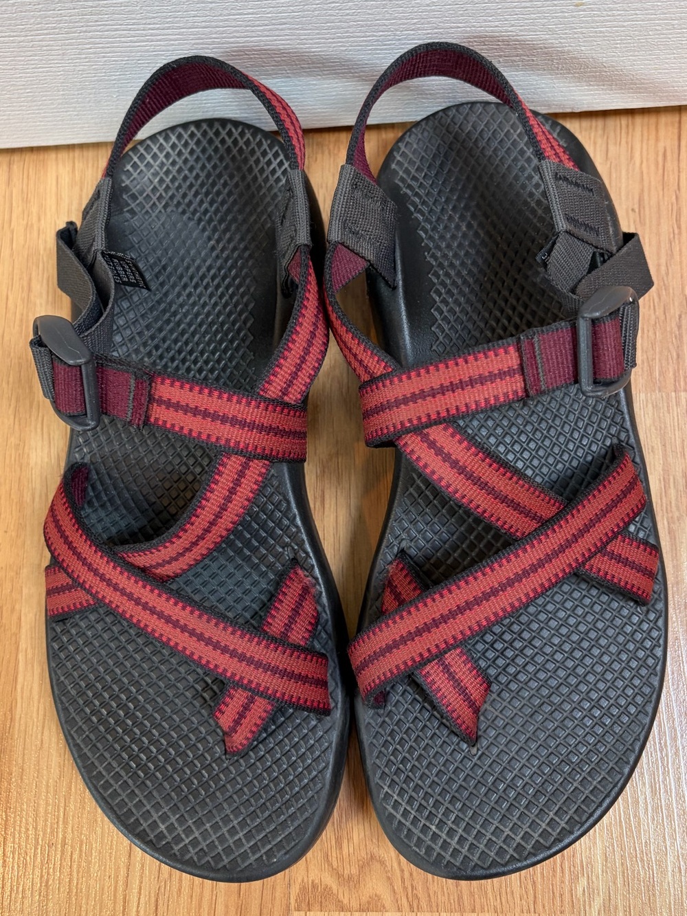 Chaos Red and Black Adjustable Waterproof Sandals Size 9
